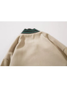 002 Black And Beige Varsity Jacket