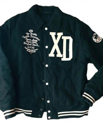 10 Deep Black Cats Varsity Jacket