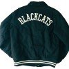 10 Deep Black Cats Varsity Jacket