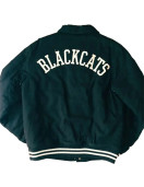 10 Deep Black Cats Varsity Jacket