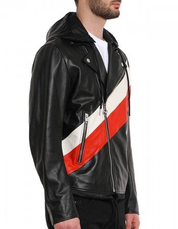 13 Reasons Why Ross Butler Leather Jacket with Hood