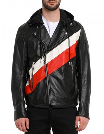 13 Reasons Why Ross Butler Leather Jacket with Hood