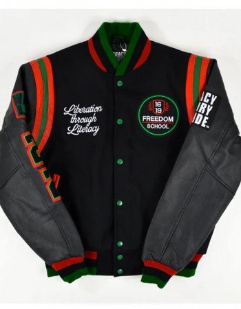 1619 Freedom School Motto 2.0 Varsity Jacket