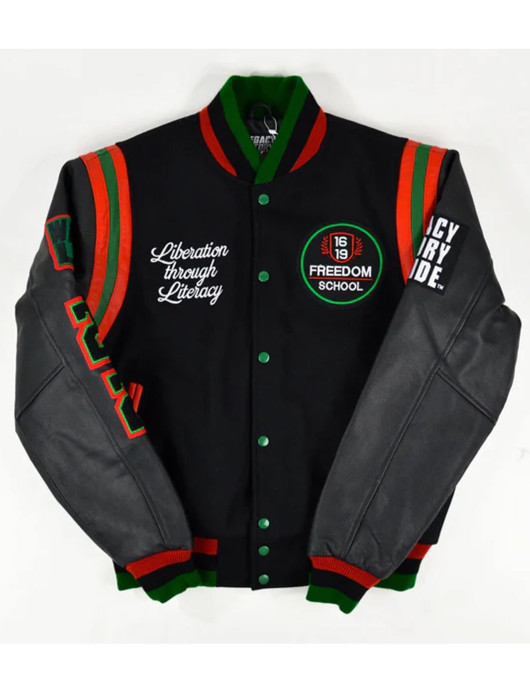 1619 Freedom School Motto 2.0 Varsity Jacket