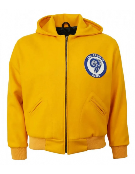 1950 Los Angeles Rams Yellow Wool Hooded Jacket