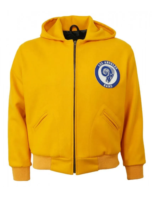 1950 Los Angeles Rams Yellow Wool Hooded Jacket