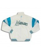 1990s Florida Marlins Cream White Full-Zip Rain Jacket