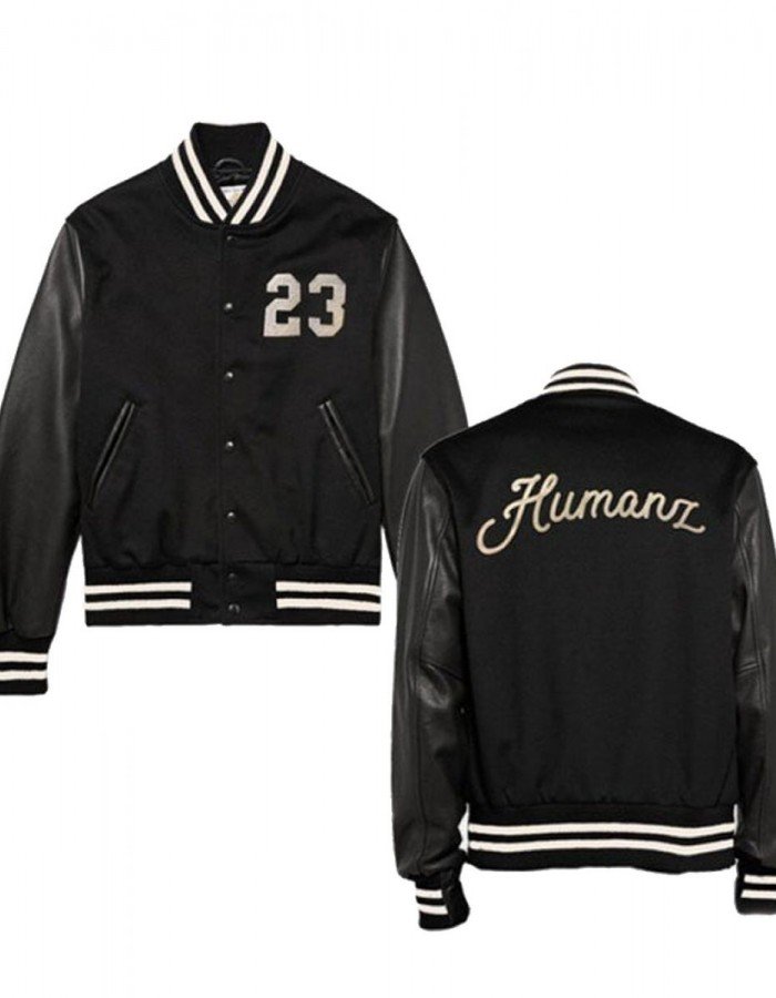 23 Humanz Black Varsity Letterman Jacket