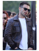 355 Sebastian Stan Brown Leather Jacket