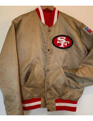 49ers Gold Bomber Satin Jacket