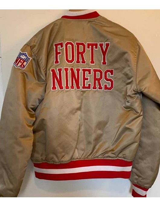 49ers Gold Bomber Satin Jacket