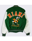 70’s Miami Hurricanes Green and White Varsity Jacket