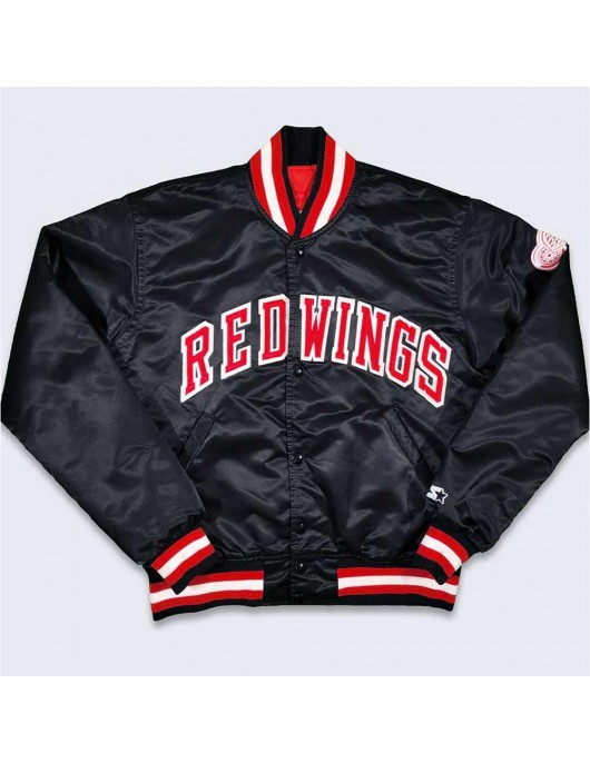80’s Detroit Red Wings Black Bomber Jacket