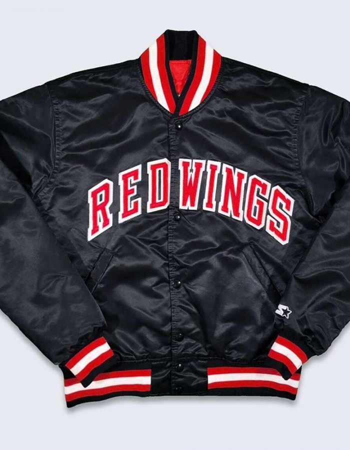 80’s Detroit Red Wings Black Bomber Jacket