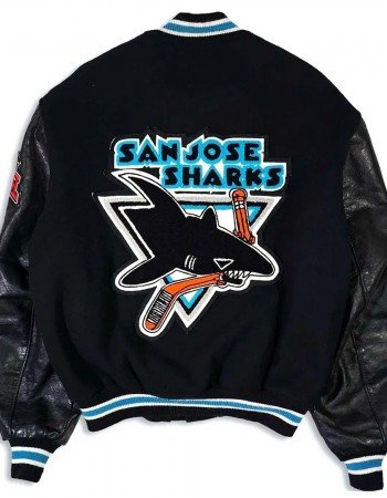 90’s San Jose Sharks Delong Black Varsity Jacket