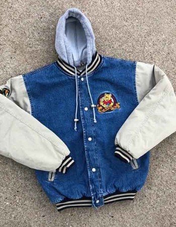 90s Xxxtentacion Winnie The Pooh Varsity Denim Jacket