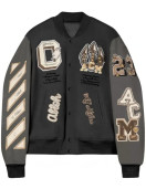 AC Milan Off White Varsity Jacket | Football Club Off White Varsity Jacket