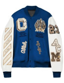 AC Milan Off White Varsity Jacket | Football Club Off White Varsity Jacket