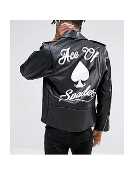 Ace of Spades Black Leather Jacket