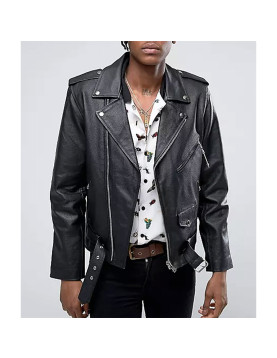 Ace of Spades Black Leather Jacket