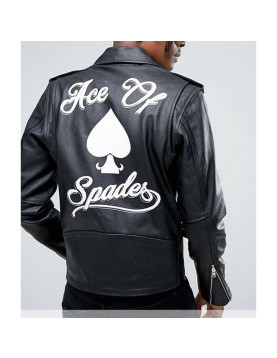 Ace of Spades Black Leather Jacket