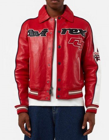All Star Red Avirex Leather Jacket