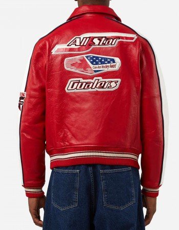 All Star Red Avirex Leather Jacket