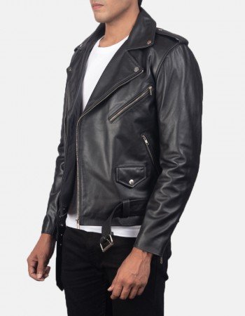 Allaric Alley Black Leather Biker Jacket