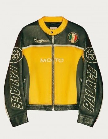 American Singer Dua Lipa Yellow Moto Leather Jacket