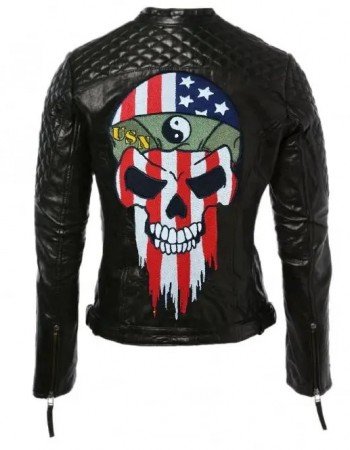 American Skull Bikers Leather Jacket
