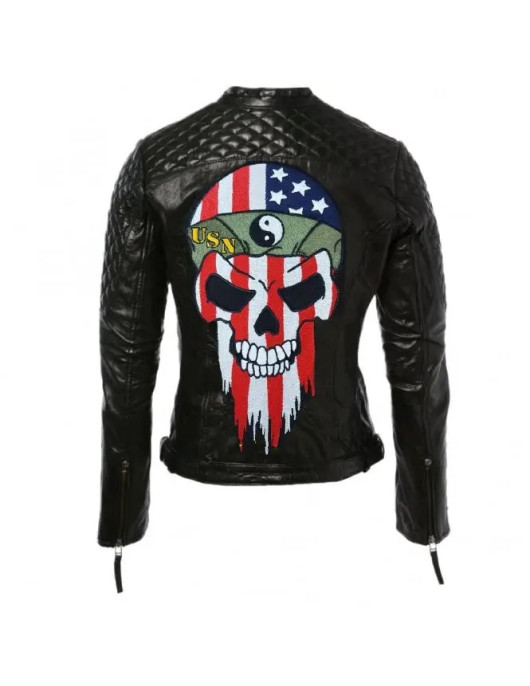 American Skull Bikers Leather Jacket