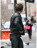 Ansel Elgort Black Bomber Jacket