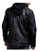 Arnold Terminator 5 Leather Jacket with Hood