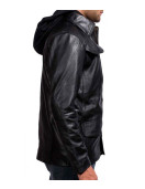 Arnold Terminator 5 Leather Jacket with Hood