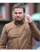 Arrow Season 2 Stephen Amell Brown Cotton Jacket