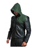 Arrow Stephen Amell Green Hooded Jacket with Quiver Costume