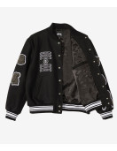 Asap Rocky Stussy CDG Black Wool Letterman Varsity Jacket