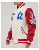 Atlanta Braves Mash Up Off White Varsity Jacket