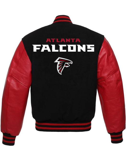 Atlanta Falcons Red and Black Varsity Jacket