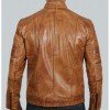 Austin Mens Cafe Racer Lambskin Tan Leather Jacket Austin Mens Cafe Racer Lambskin Tan Leather Jacket