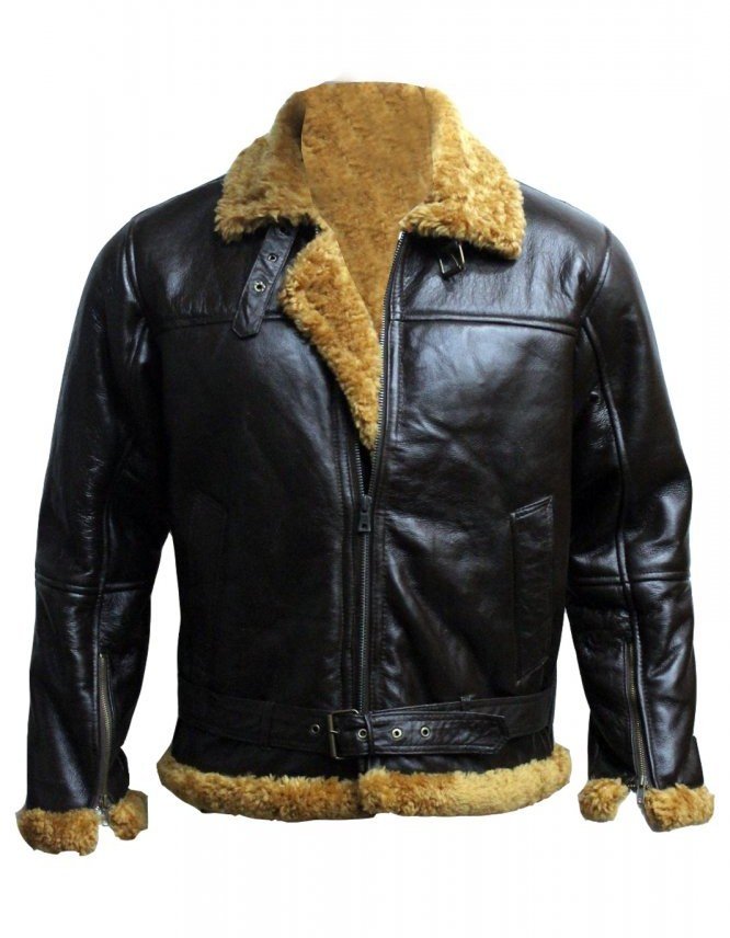 Aviator B3 Ginger Shearling Fly Sheep Bomber Leather Jacket