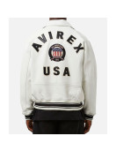 Avirex Lil Durk White Leather Jacket