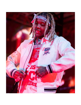 Avirex Lil Durk White Leather Jacket