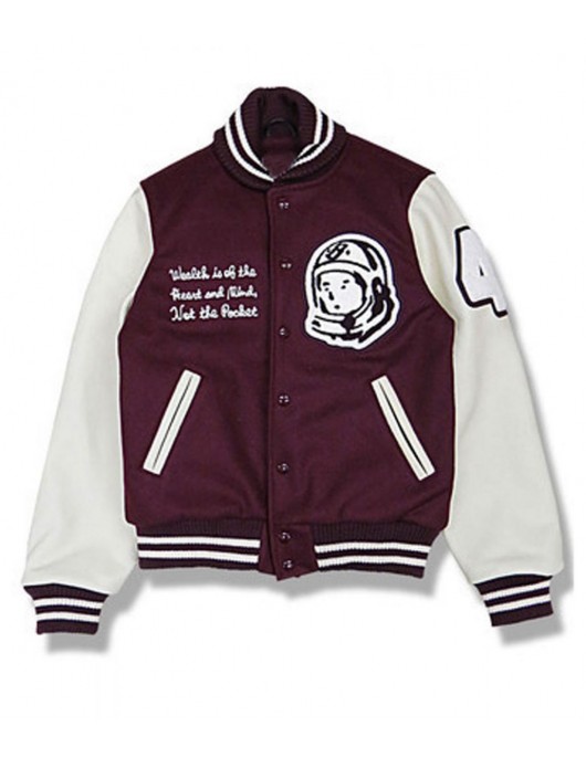 BBC Maroon and White Letterman Jacket