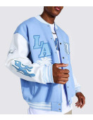 Baby Blue LA Letterman M Jacket