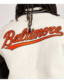 Baltimore Orioles Black and Off-White Varsity Jacket