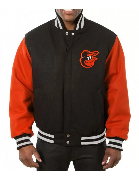 Baltimore Orioles Orange/Black Wool Varsity Jacket
