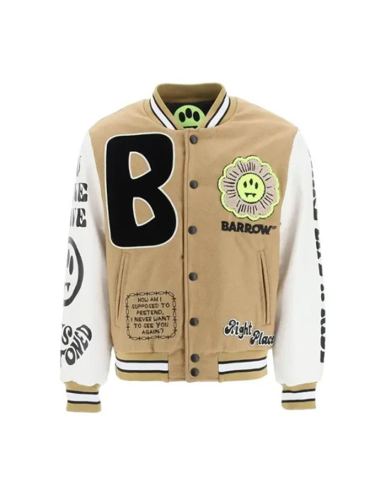 Barrow College Camel Wool Varsity Jacket