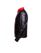 Batman Beyond Red Logo Black Leather Jacket