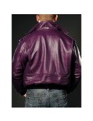 Batman Joker Goon Bomber Purple Leather Jacket